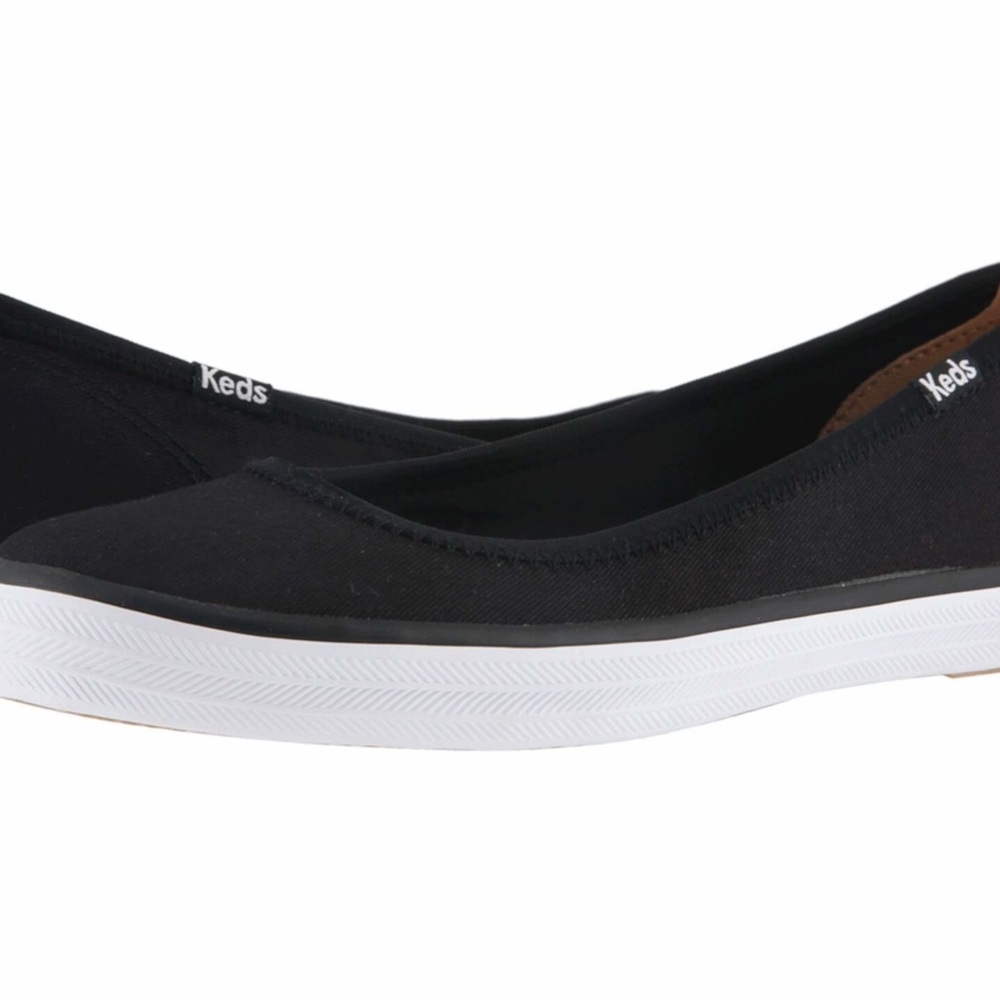 NIB Keds Bryn Twill Black Dream Foam Sneaker Ballet Flats Boat Shoes - Picture 6 of 14